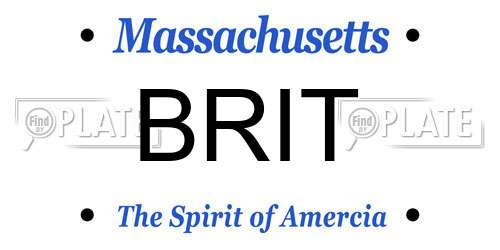 BRIT Massachusetts License Plate
