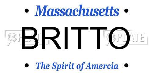 BRITTO Massachusetts License Plate