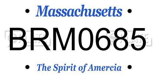 BRM0685 Massachusetts License Plate