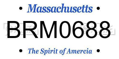 BRM0688 Massachusetts License Plate