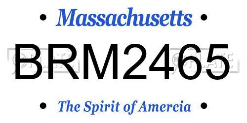 BRM2465 Massachusetts License Plate