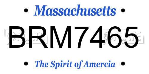 BRM7465 Massachusetts License Plate