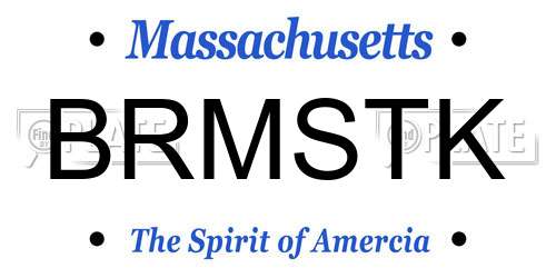 BRMSTK Massachusetts License Plate