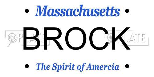 BROCK Massachusetts License Plate