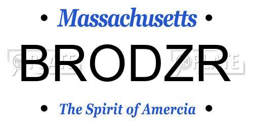 BRODZR Massachusetts License Plate