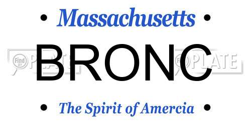 BRONC Massachusetts License Plate