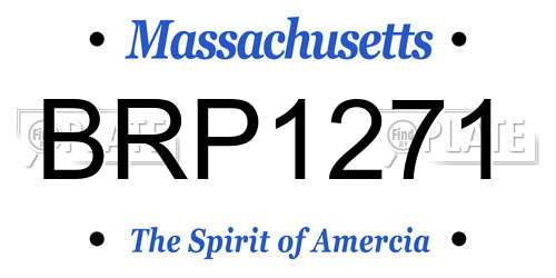 BRP1271 Massachusetts License Plate