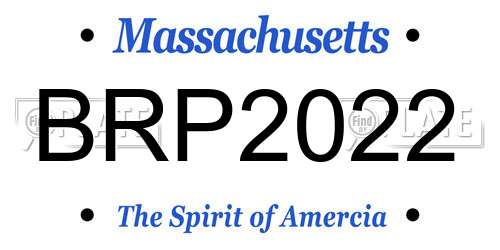 BRP2022 Massachusetts License Plate