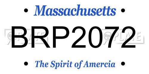 BRP2072 Massachusetts License Plate