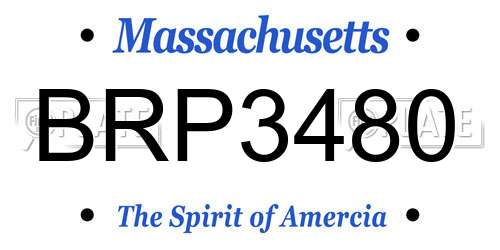 BRP3480 Massachusetts License Plate