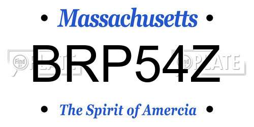 BRP54Z Massachusetts License Plate