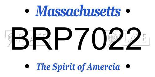 BRP7022 Massachusetts License Plate