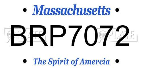 BRP7072 Massachusetts License Plate