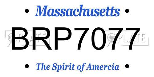 BRP7077 Massachusetts License Plate