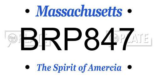 BRP847 Massachusetts License Plate
