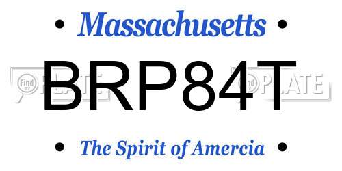 BRP84T Massachusetts License Plate