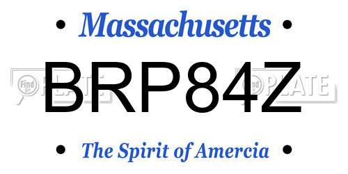 BRP84Z Massachusetts License Plate