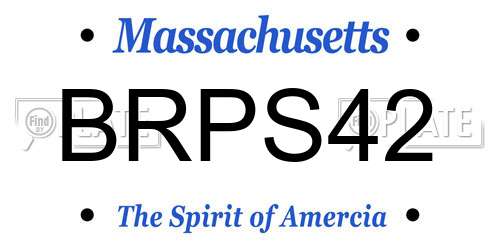 BRPS42 Massachusetts License Plate