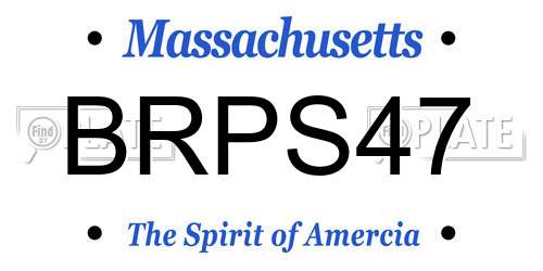 BRPS47 Massachusetts License Plate