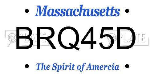 BRQ45D Massachusetts License Plate