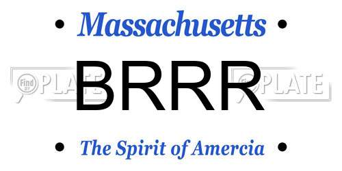 BRRR Massachusetts License Plate