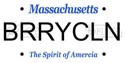 BRRYCLN Massachusetts License Plate