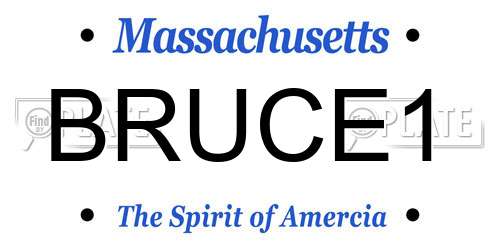 BRUCE1 Massachusetts License Plate