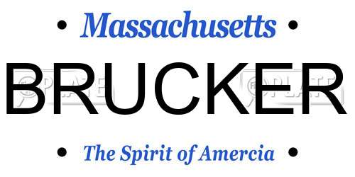 BRUCKER Massachusetts License Plate
