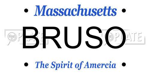 BRUSO Massachusetts License Plate