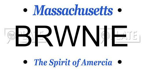 BRWNIE Massachusetts License Plate