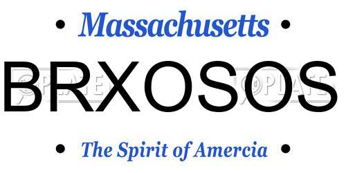 BRXOSOS Massachusetts License Plate