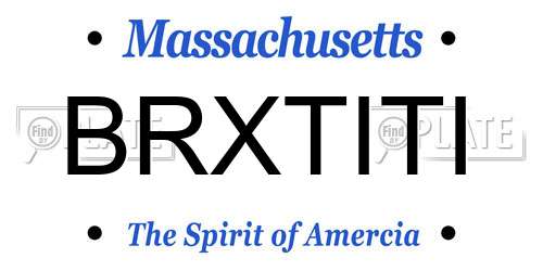 BRXTITI Massachusetts License Plate