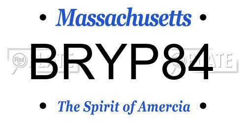BRYP84 Massachusetts License Plate