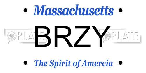 BRZY Massachusetts License Plate