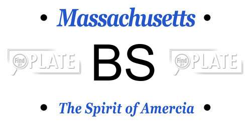 BS Massachusetts License Plate