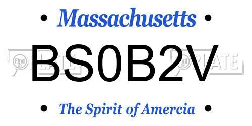 BS0B2V Massachusetts License Plate