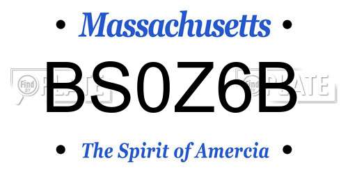 BS0Z6B Massachusetts License Plate