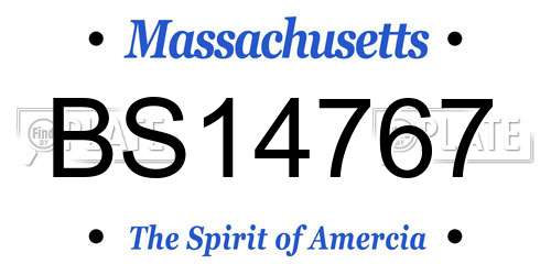BS14767 Massachusetts License Plate