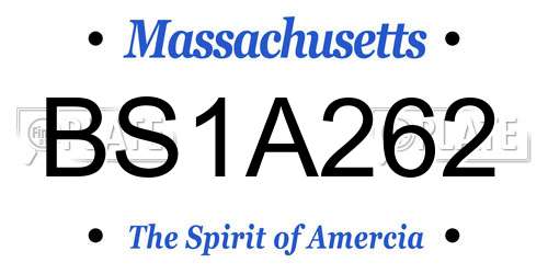 BS1A262 Massachusetts License Plate