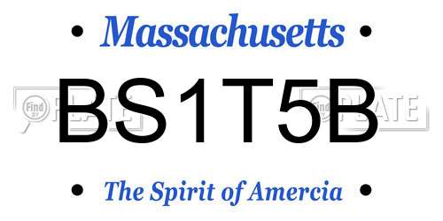 BS1T5B Massachusetts License Plate