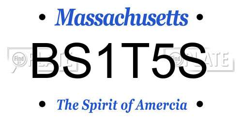 BS1T5S Massachusetts License Plate