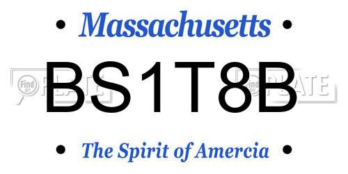 BS1T8B Massachusetts License Plate
