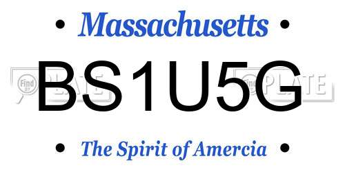 BS1U5G Massachusetts License Plate