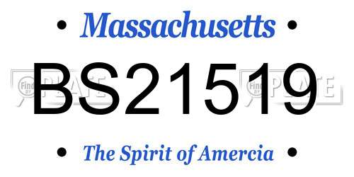 BS21519 Massachusetts License Plate