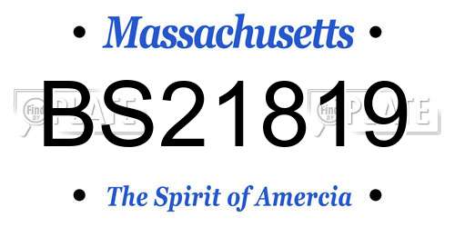 BS21819 Massachusetts License Plate