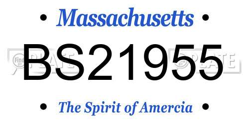 BS21955 Massachusetts License Plate