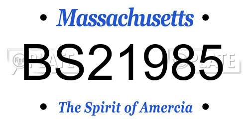 BS21985 Massachusetts License Plate