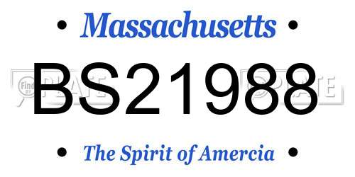 BS21988 Massachusetts License Plate