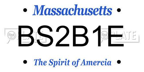 BS2B1E Massachusetts License Plate