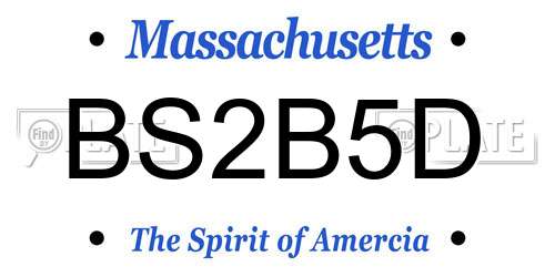 BS2B5D Massachusetts License Plate